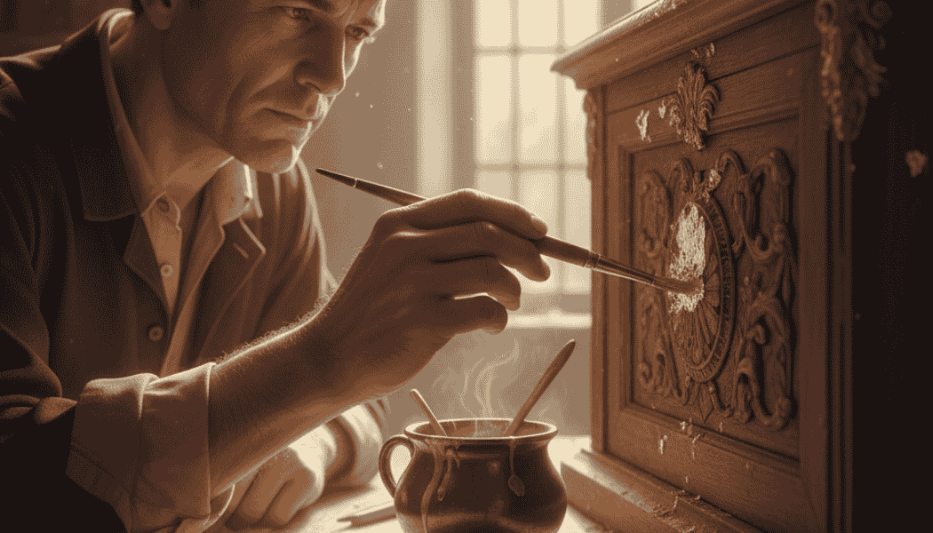 processo di doratura del mobile