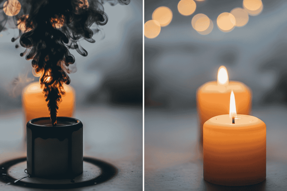 immagine che mostra la tossicità delle candele non certificate con sostanze tossiche