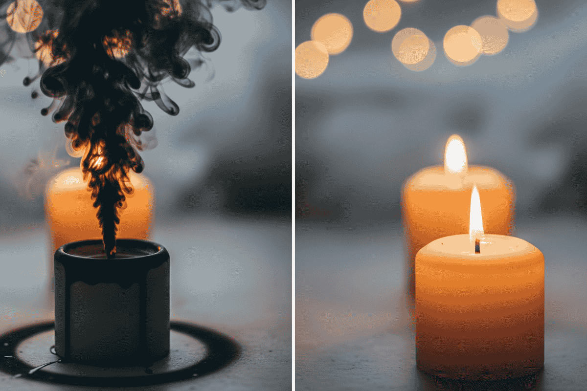 immagine che mostra la tossicità delle candele non certificate con sostanze tossiche