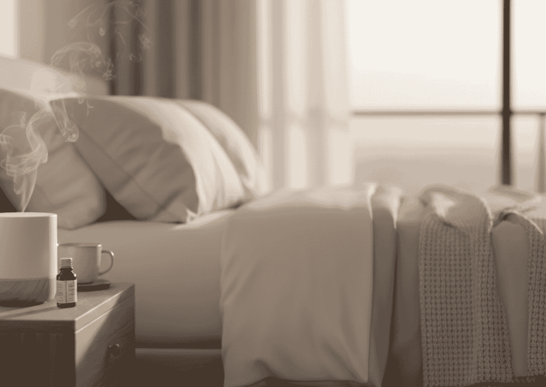 diffusore in camera da letto per migliorare l'atmosfera 