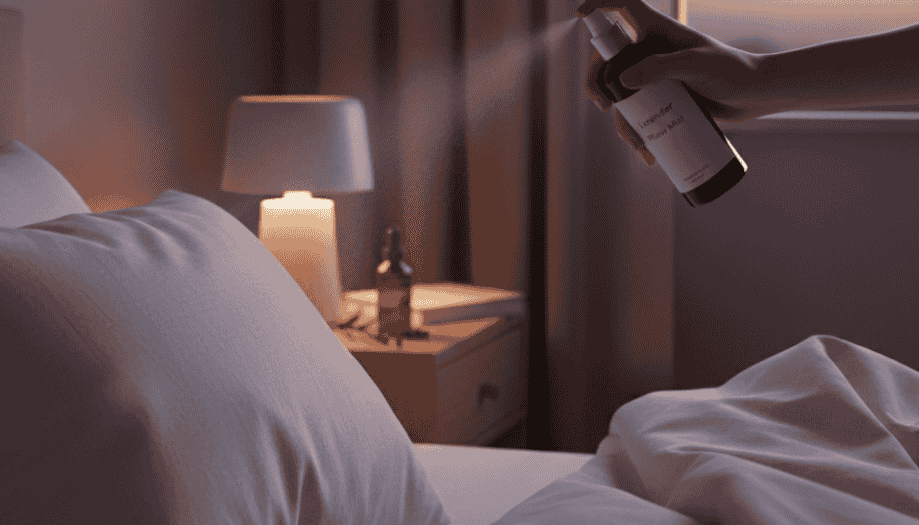 spruzzare profumo sul cuscino