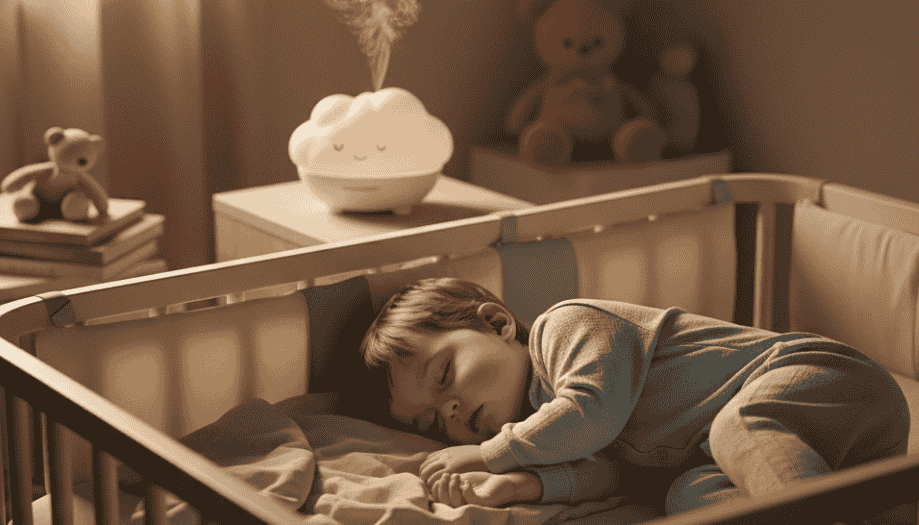 bambino che dorme con aromaterapia