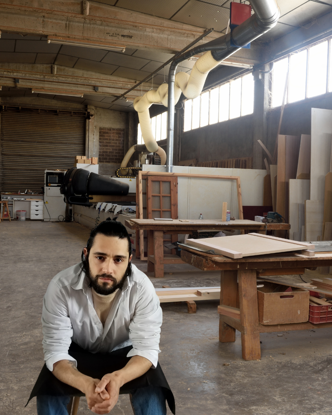 Andrea Zoccarato ne suo laboratorio - presentazione del suo progetto - progetto Kit Little Garden