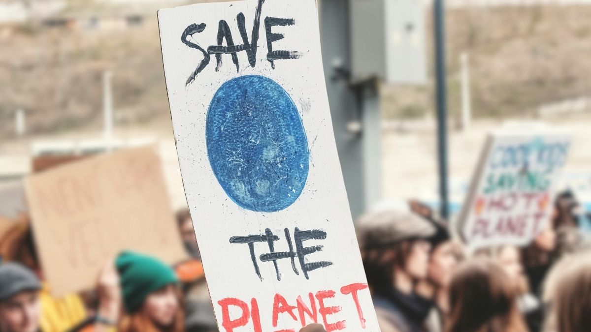 manifestazione ecologisti - scritta Save the Planet
