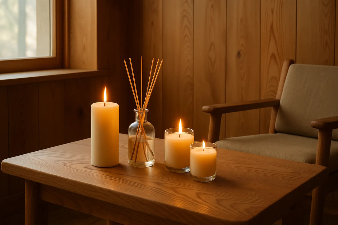 Interno di una casa con legno di Hinoki e elementi naturali che evocano calma e serenità