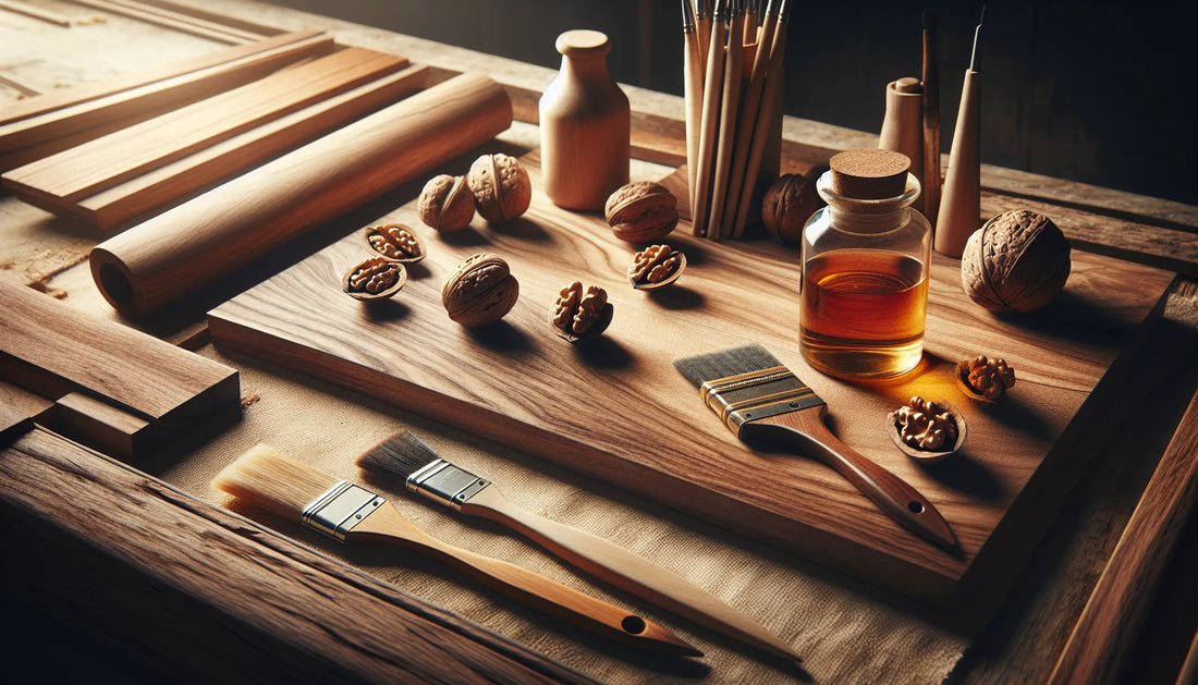 Scena di legno di noce con texture e venature, rappresentante la protezione naturale in ambienti umidi
