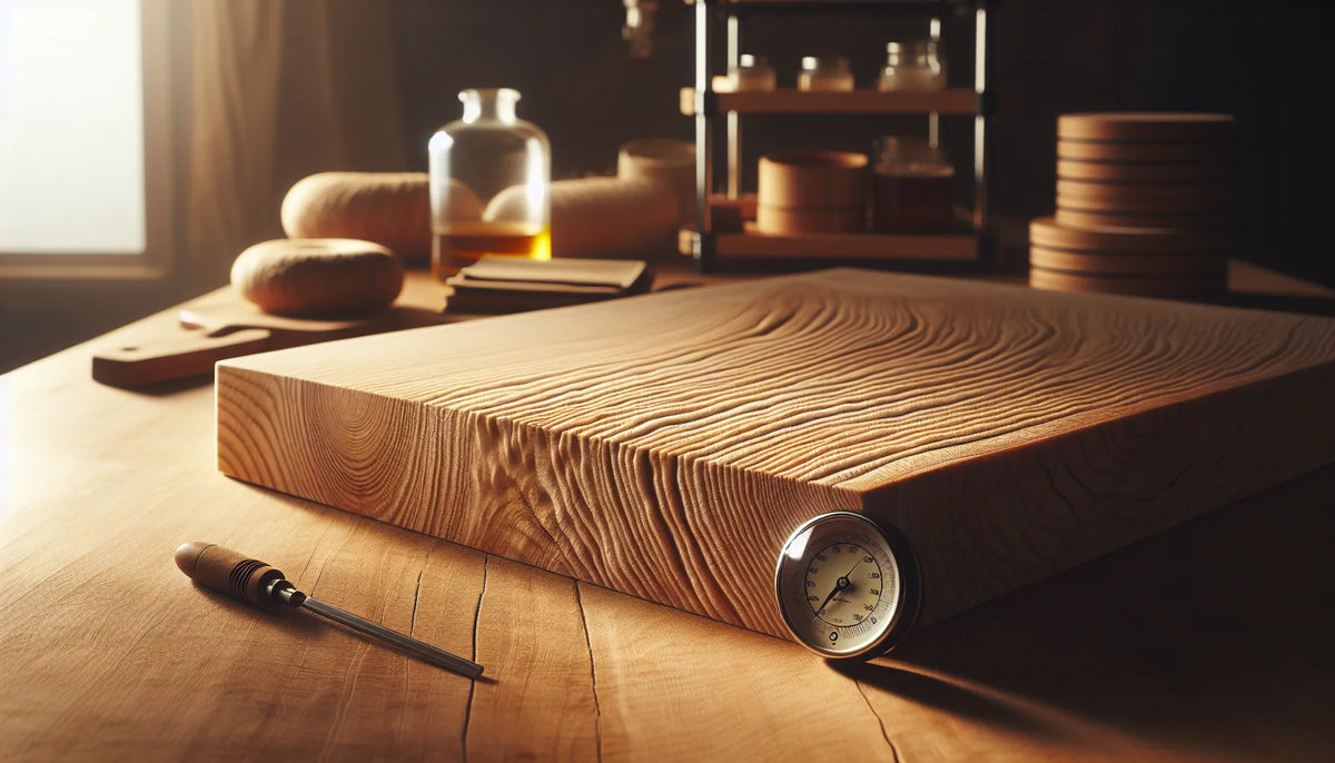 Scena di legno naturale con texture e venature, rappresentante la cura e manutenzione del legno in un ambiente autentico.