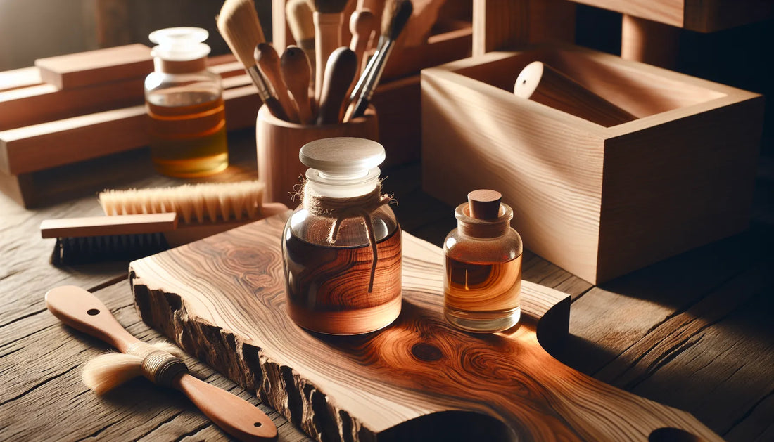 Scena di legno di castagno trattato con oli e resine naturali, evidenziando venature e texture