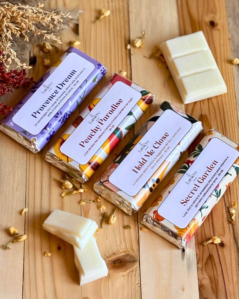 Barrette di Cera Profumata Naturale – Fragranze Botaniche certificate e Cera di Cocco