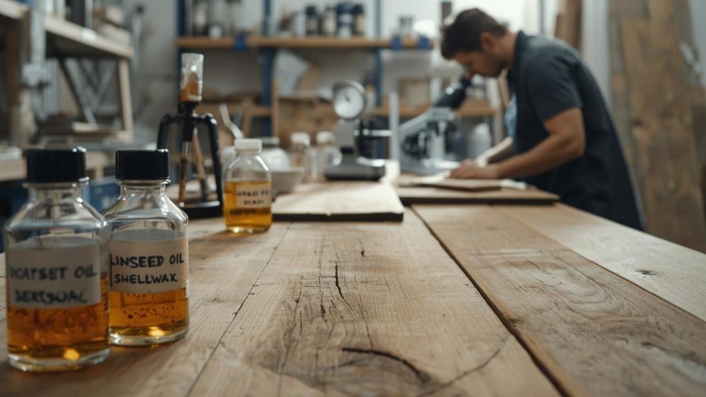 artigiano che studia lo stato del legno che sta per restaurare, controllando la presenza di crepe o presezadi stati di degrado ed erosione eccessiva