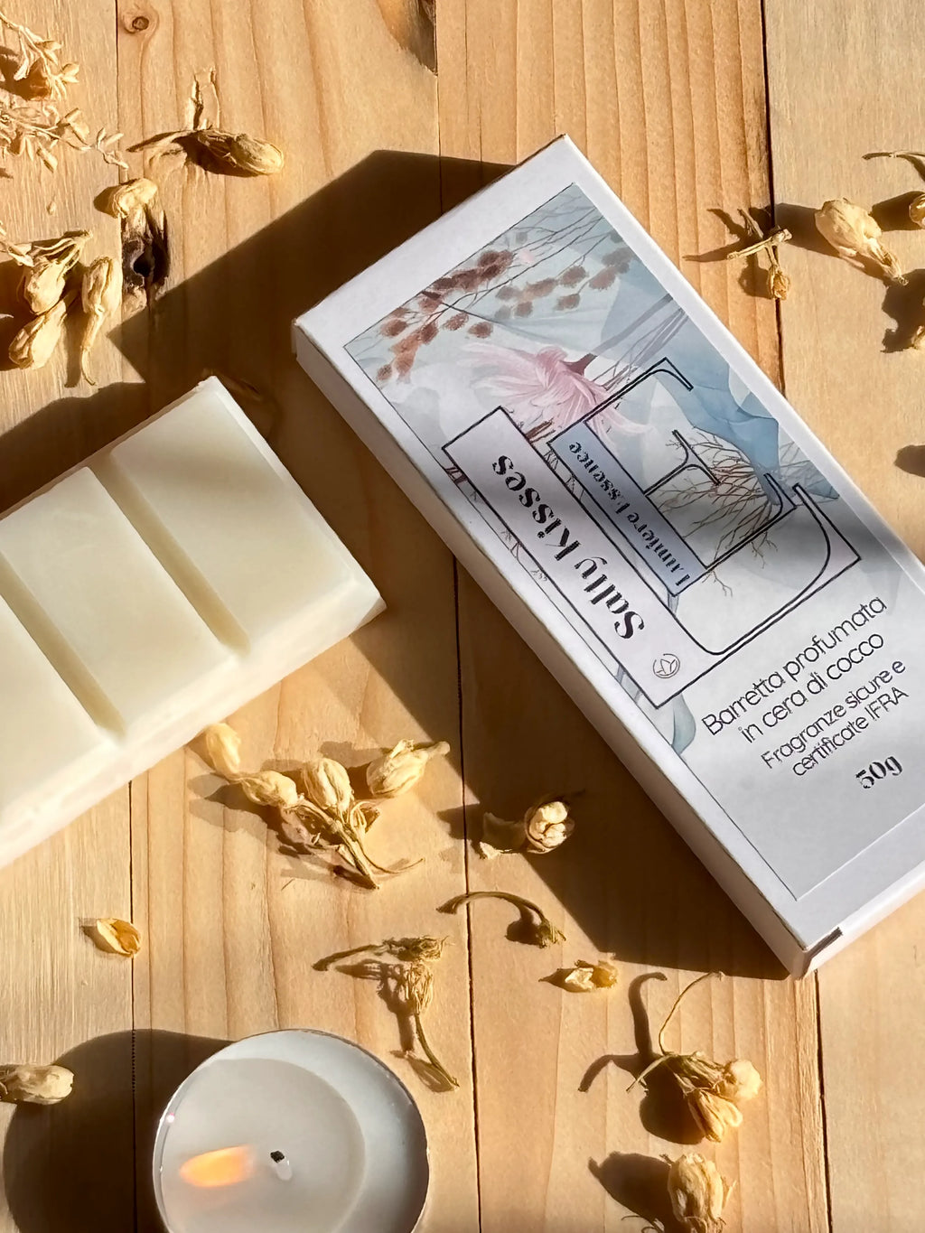 Barretta profumata Salty Kisses in confezione elegante, ideale per un momento di dolcezza e relax.