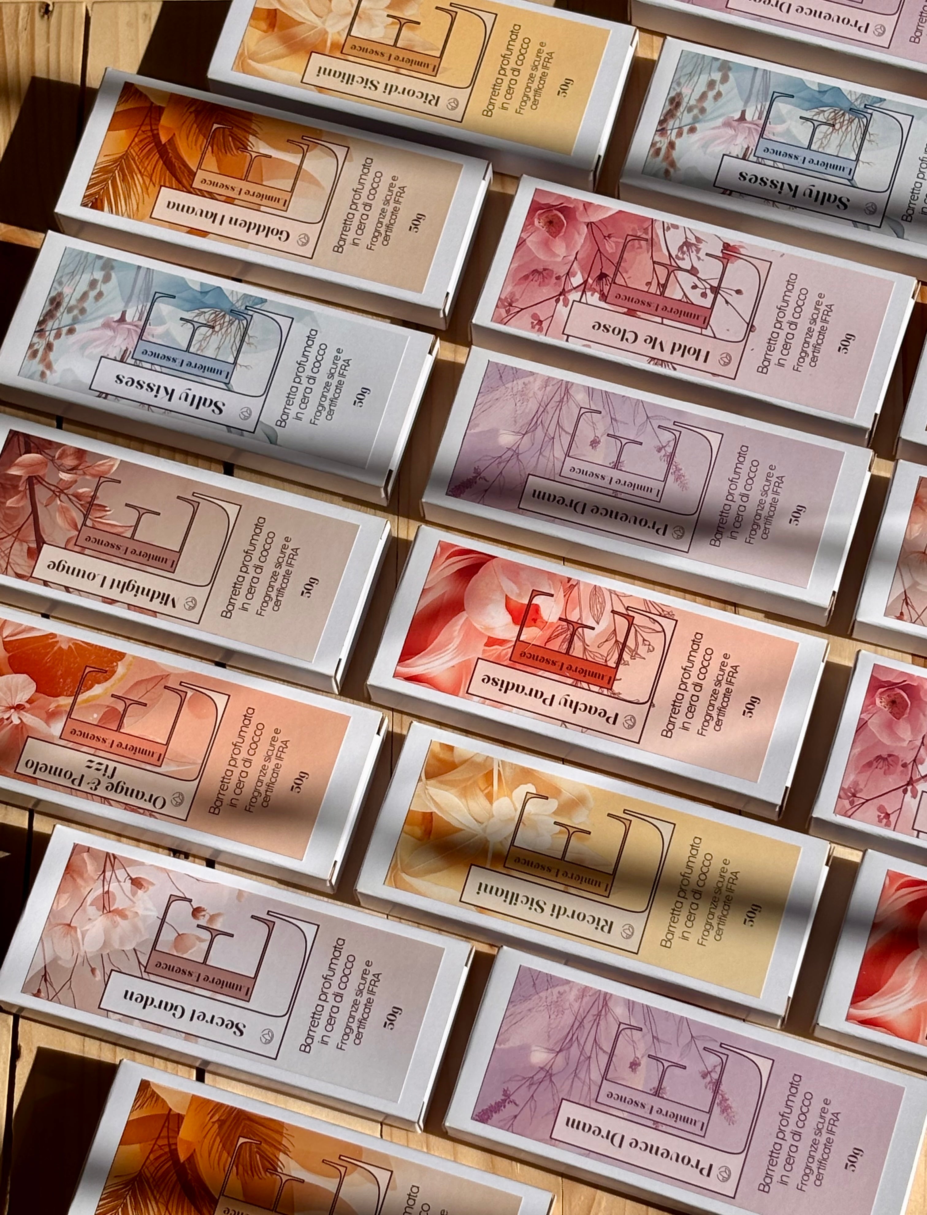 barrette in cera di cocco profumate Lumière Essence per pbruciaori, profuma il tuo ambiente in modo sostenibile a lungo