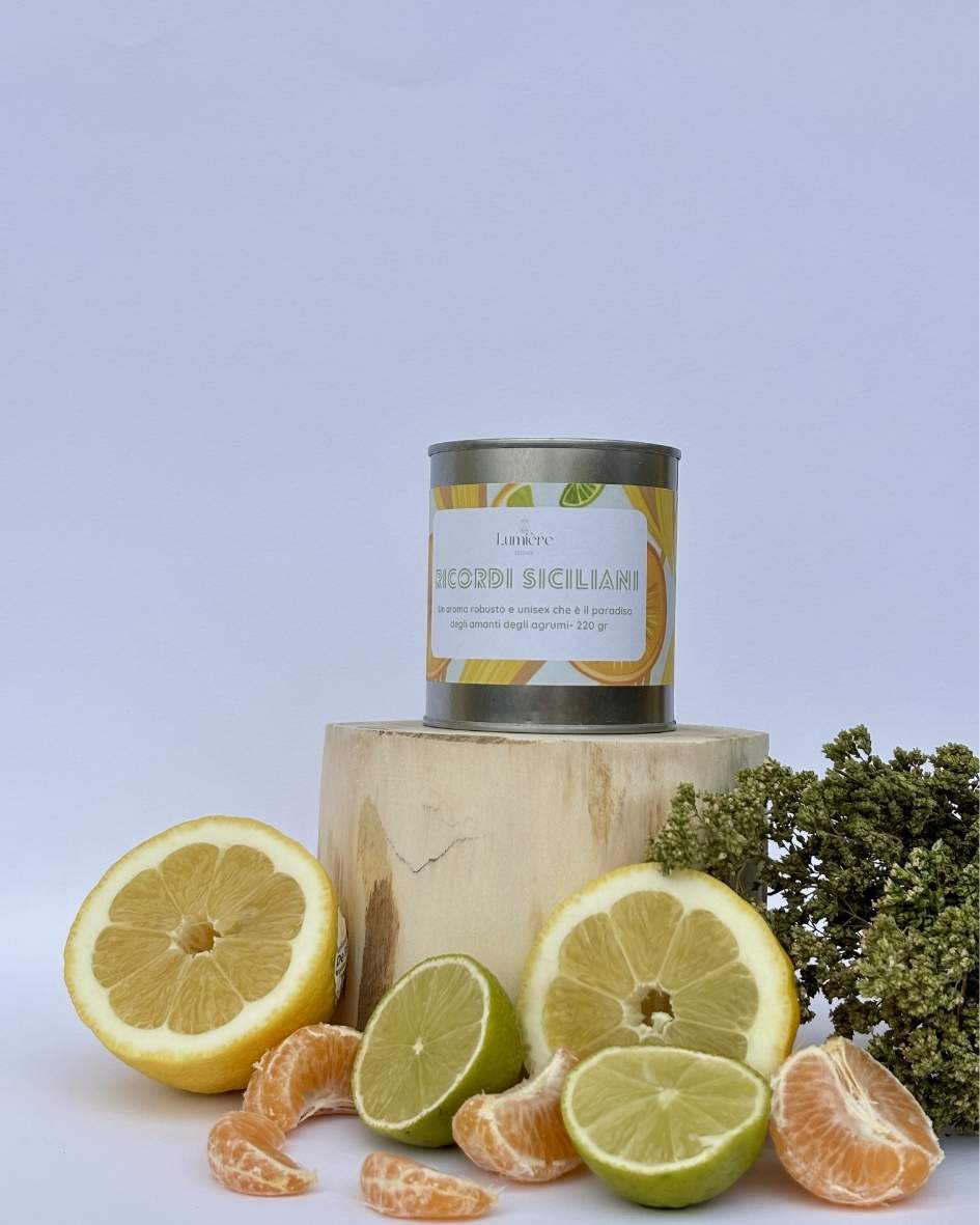 Candela Ricordi Siciliani - Lumière Essence - candele artigianali in cera di cocco naturale - fragranze selezionate e certificate 