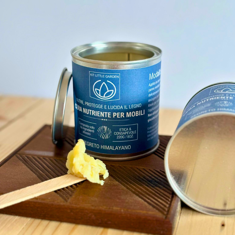 Dettaglio ravvicinato della texture della Cera in Pasta Segreto Himalayano Kit Little Garden, evidenziando la qualità artigianale.