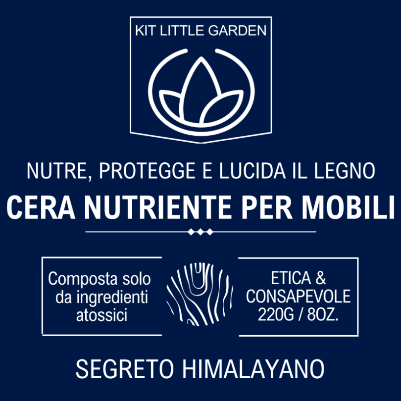  Etichetta Barattolo di Cera Segreto Himalayano KLG su fondo naturale, enfatizzando l'origine ecologica e sostenibile produzione etica e consapevole.