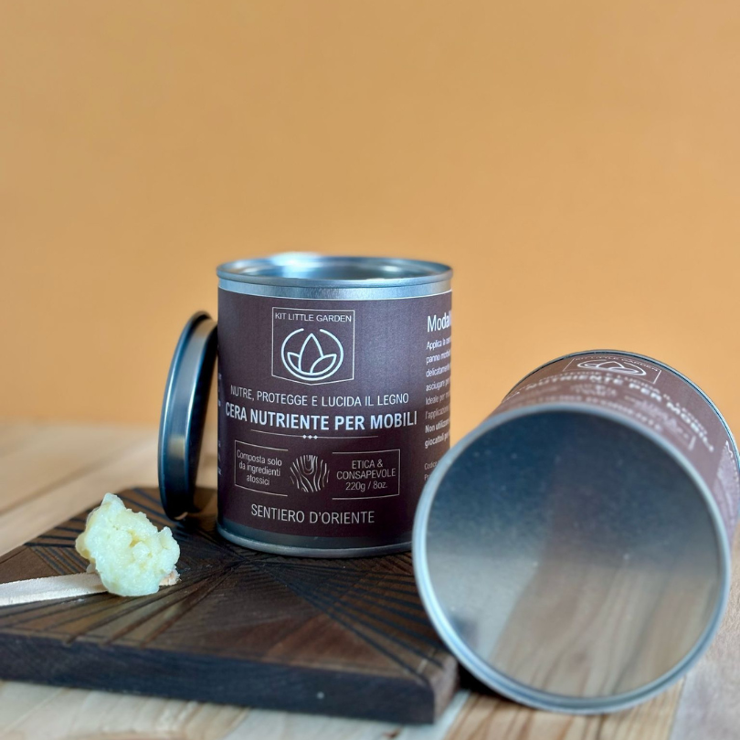 Kit Little Garden: Cera naturale e profumata per valorizzare legno, cuoio e pelle.