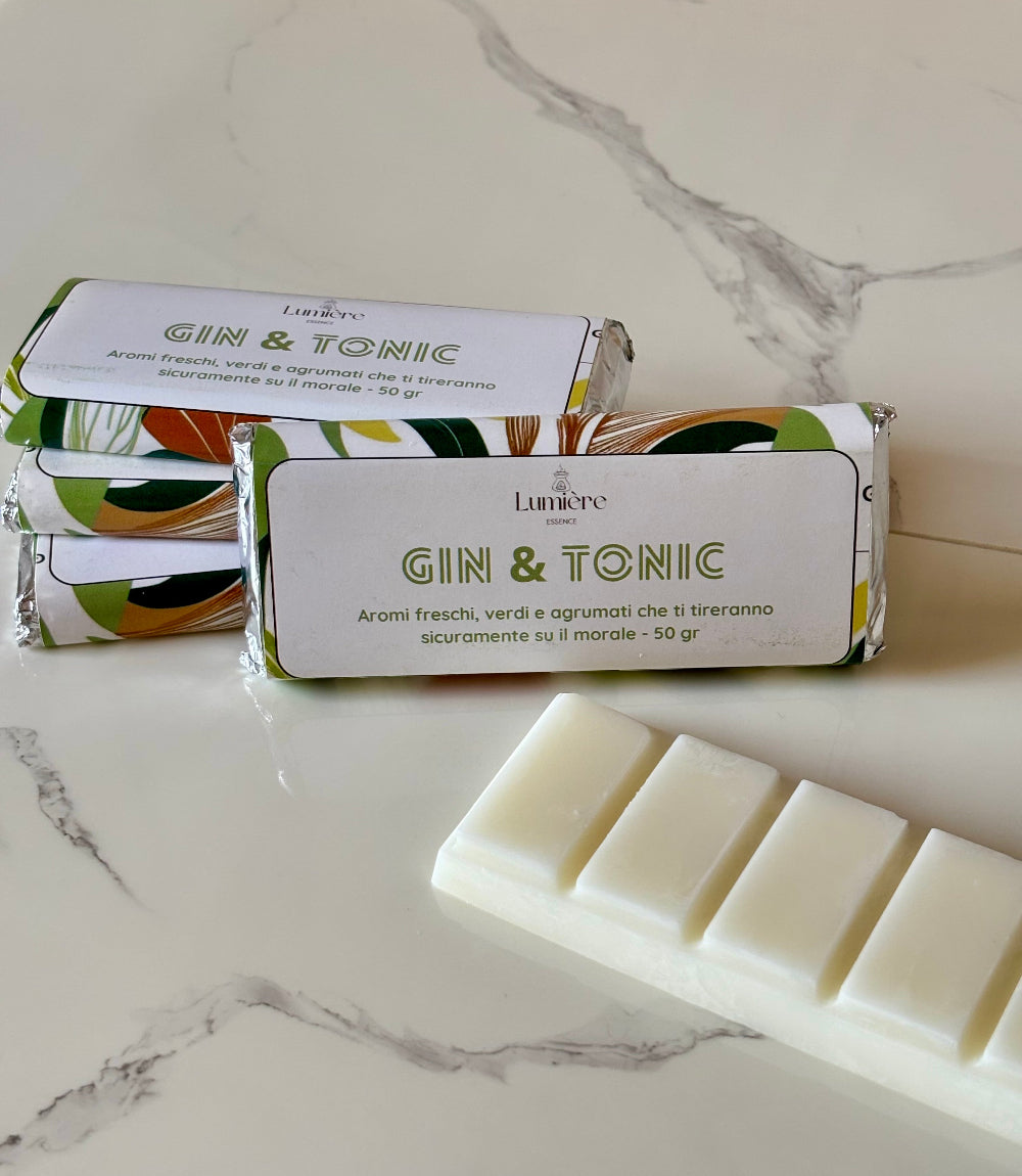 Gin & Tonic - Barretta di cera di cocco - Lumière Essence - per la profumazione dell'ambiente casalingo con fragranze sicure e certificate IFRA