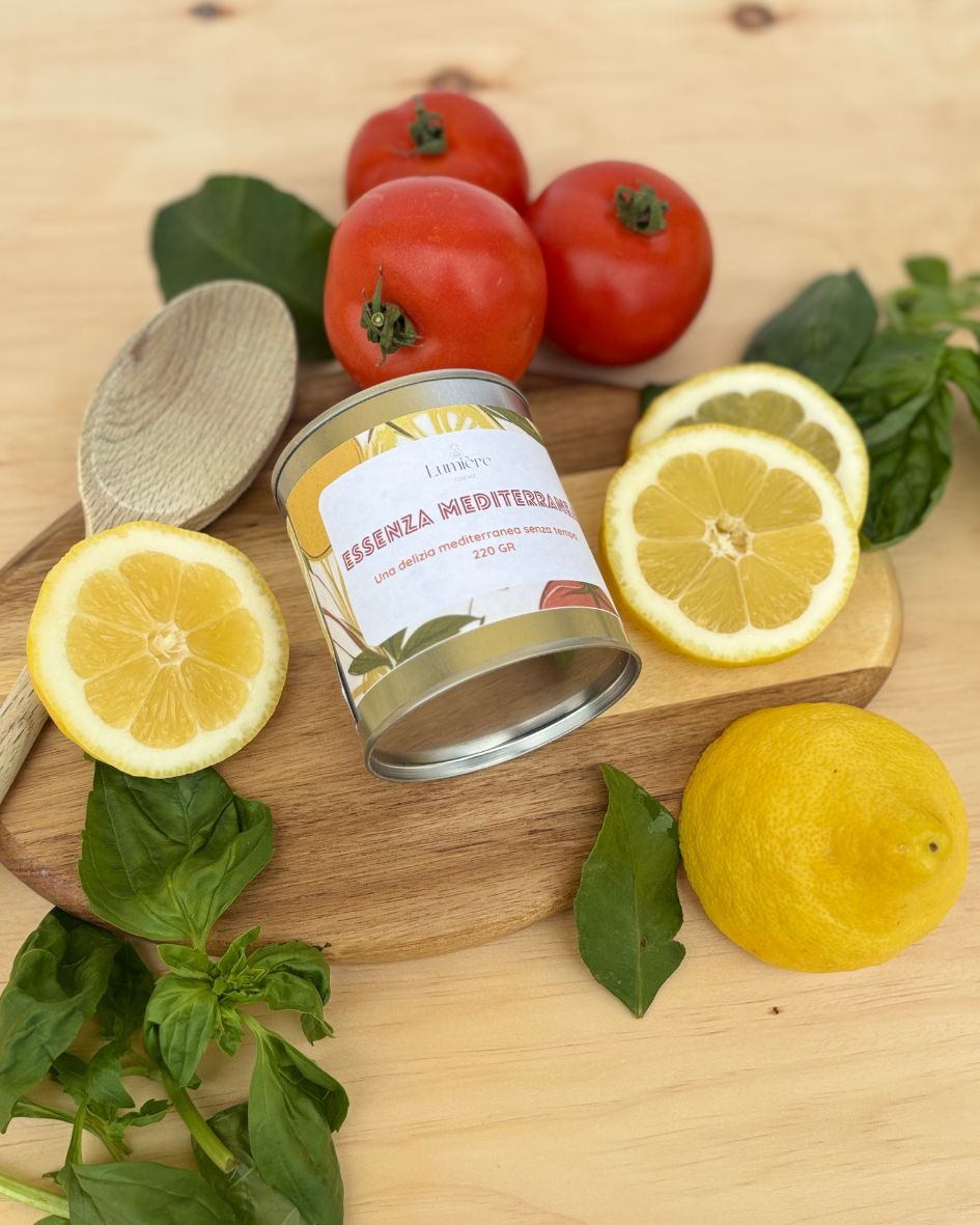 candela Essanza Mediterranea- Lumière Essence - candela naturale in cera di cocco con fragranze selezionate e certificate