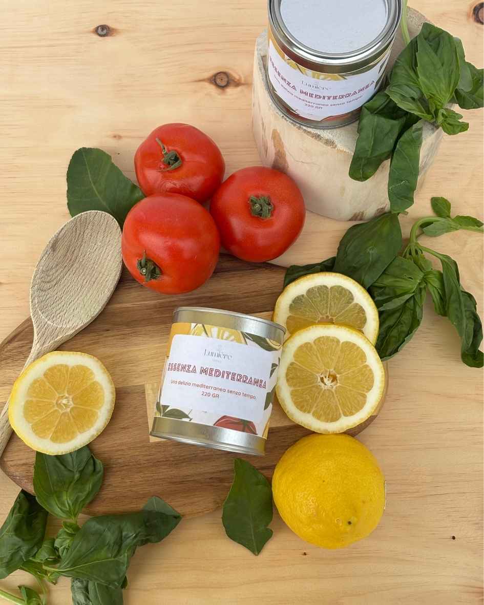 candela Essanza Mediterranea- Lumière Essence - candela naturale in cera di cocco con fragranze selezionate e certificate