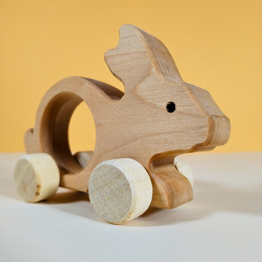 Coniglietto di Legno: Un Amico Fedele per Sempre - coniglietto giocattolo fatto a mano-giocattoli per bambini Montessori