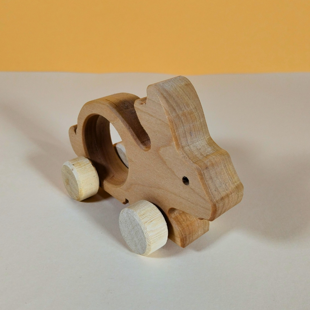 Coniglietto di Legno: Un Amico Fedele per Sempre - coniglietto giocattolo fatto a mano-giocattoli per bambini Montessori