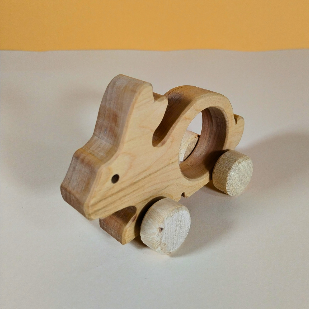 Coniglietto di Legno: Un Amico Fedele per Sempre - coniglietto giocattolo fatto a mano-giocattoli per bambini Montessori