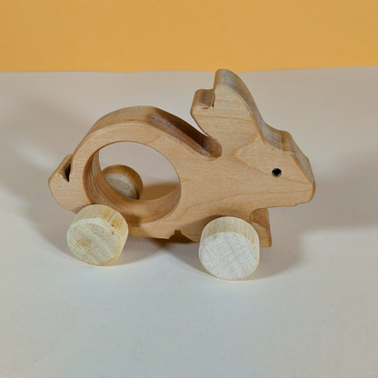 Coniglietto di Legno: Un Amico Fedele per Sempre - coniglietto giocattolo fatto a mano-giocattoli per bambini Montessori